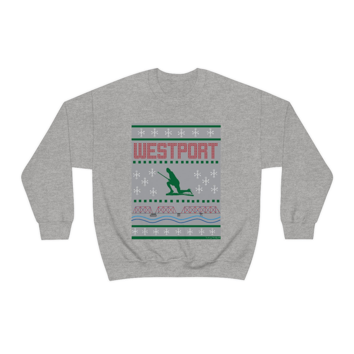 Westport Ugly Holiday Green - Red Unisex Heavy Blend™ Crewneck Sweatshirt