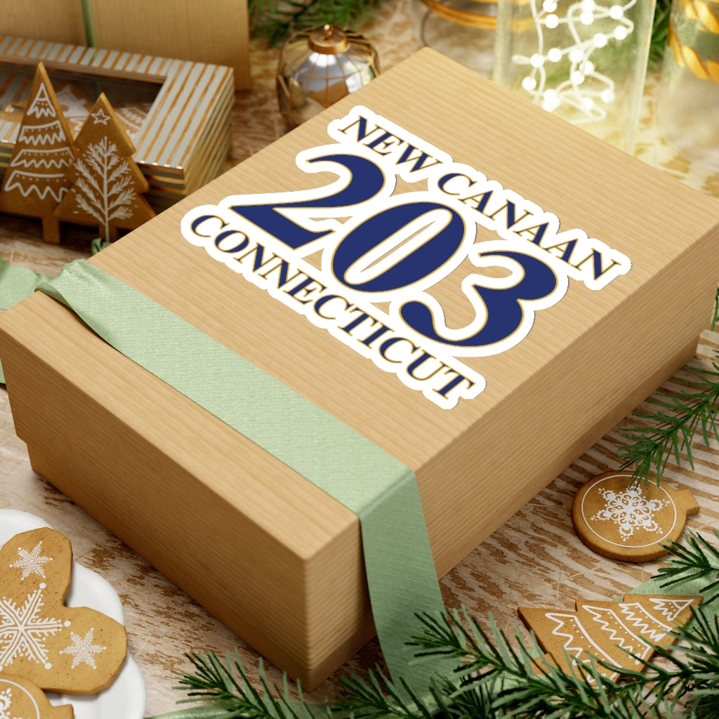 New Canaan 203 Connecticut Kiss-Cut Stickers The 203 New Canaan Collection. Show off New Canaan and Connecticut at the same time. Colors were inspired by the Connecticut state flag. Proceeds help build Finding New Canaan and Finding Connecticut's brand.