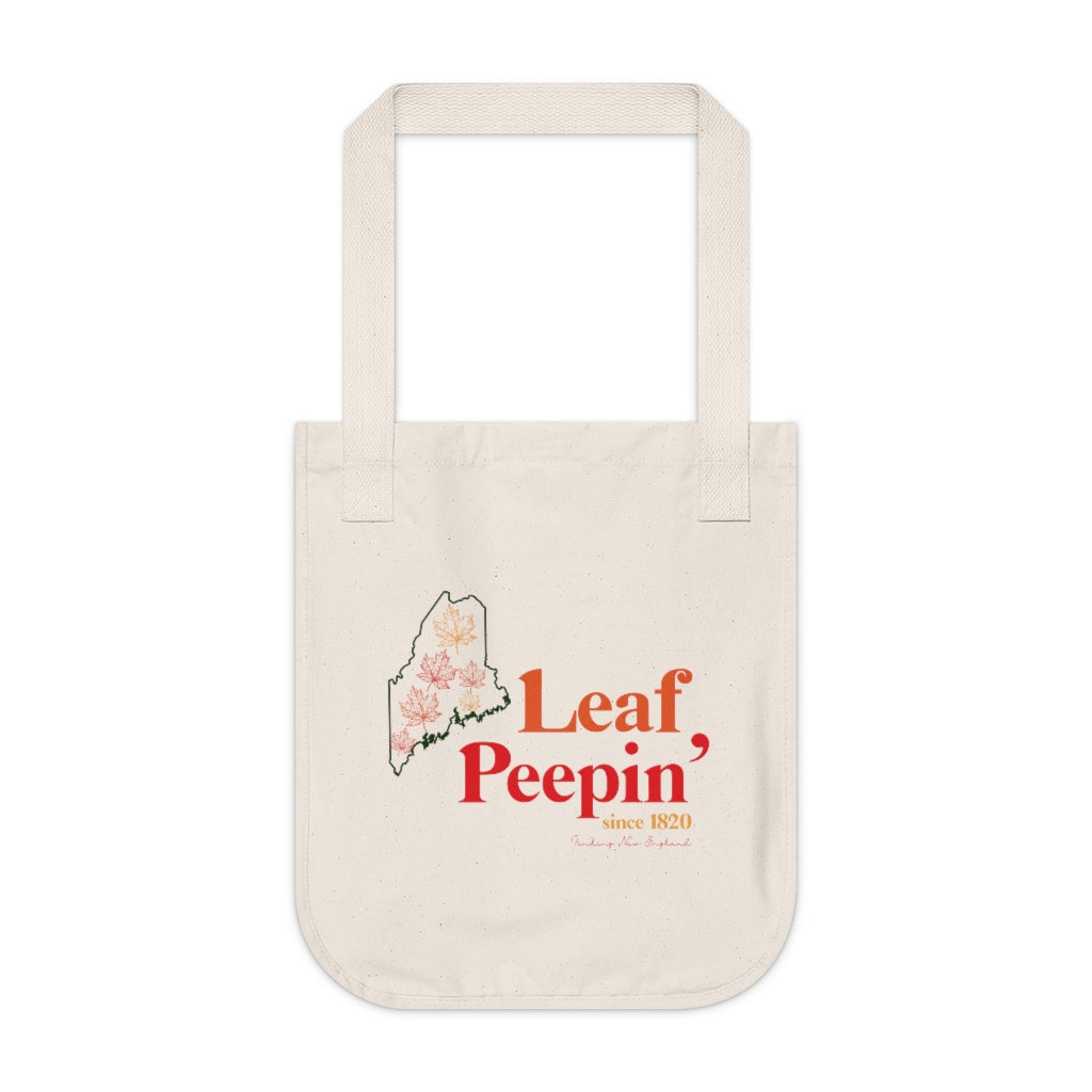 Leaf Peepin' Maine Organic Canvas Tote Bag