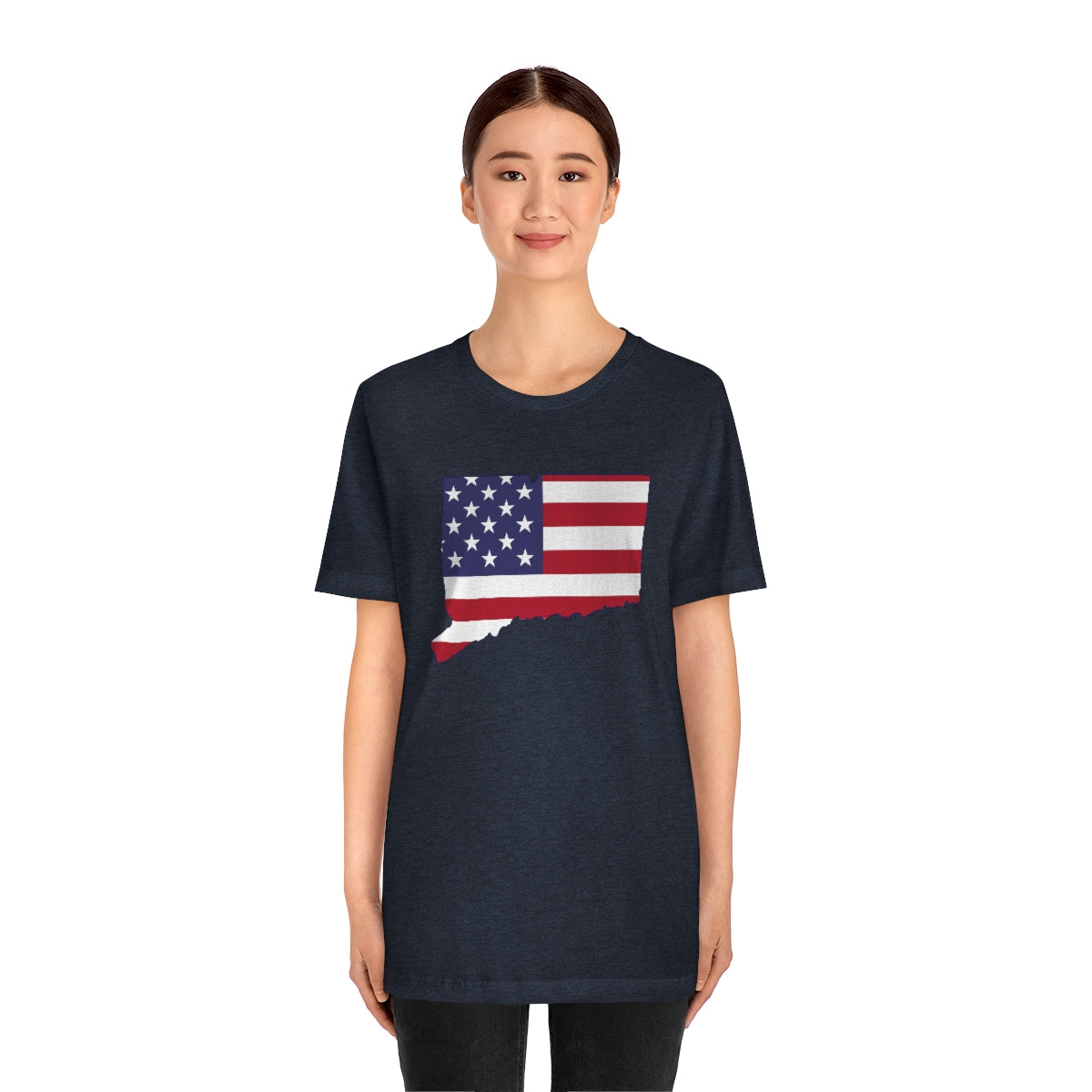 Connecticut American Flag Unisex Jersey Short Sleeve Tee