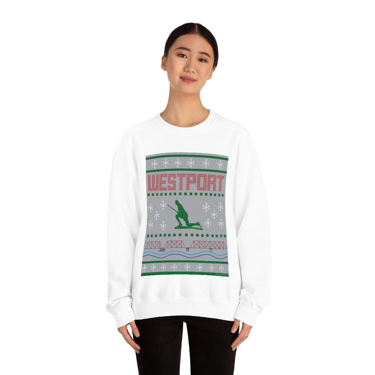 Westport Ugly Holiday Green - Red Unisex Heavy Blend™ Crewneck Sweatshirt