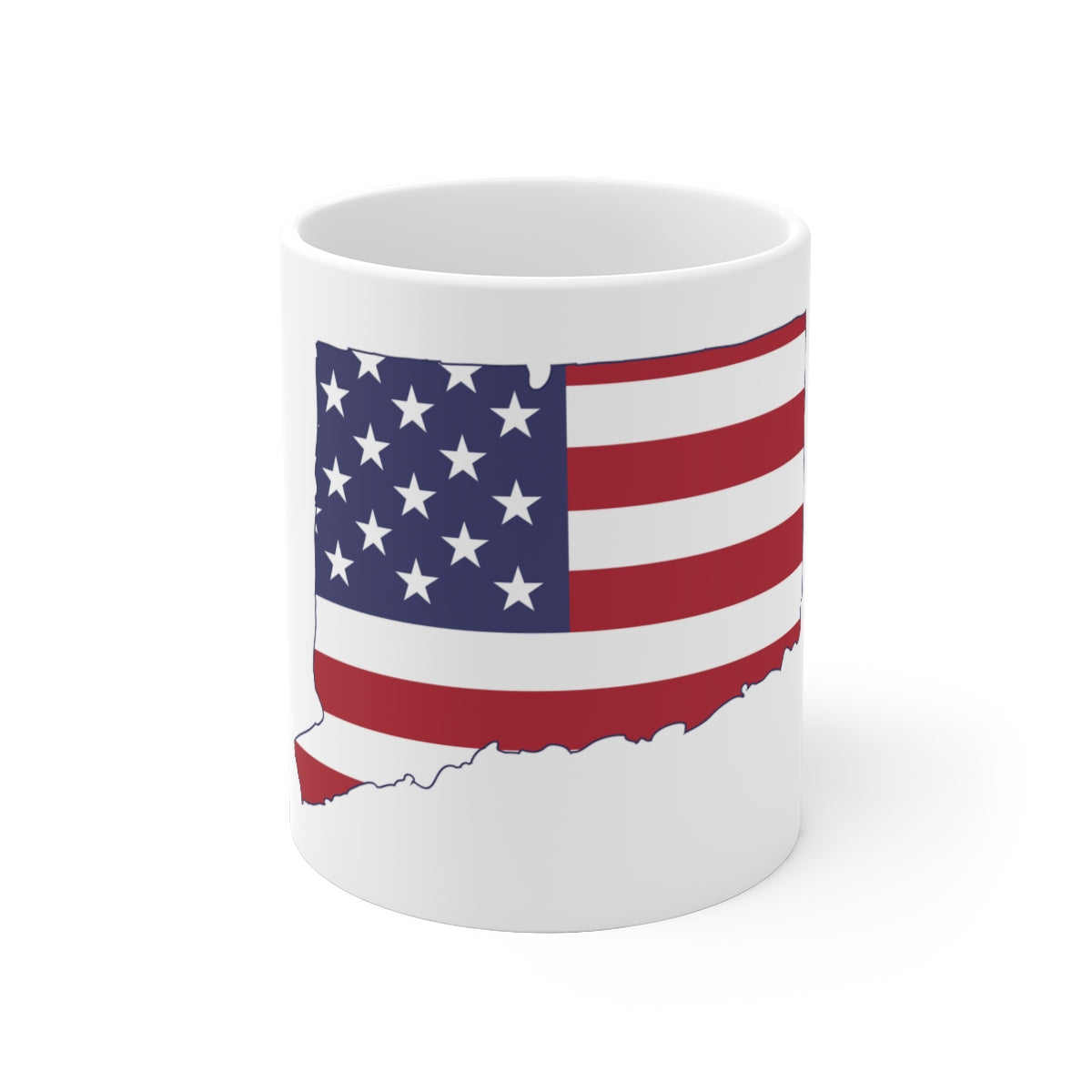 Connecticut American Flag White Ceramic Mug