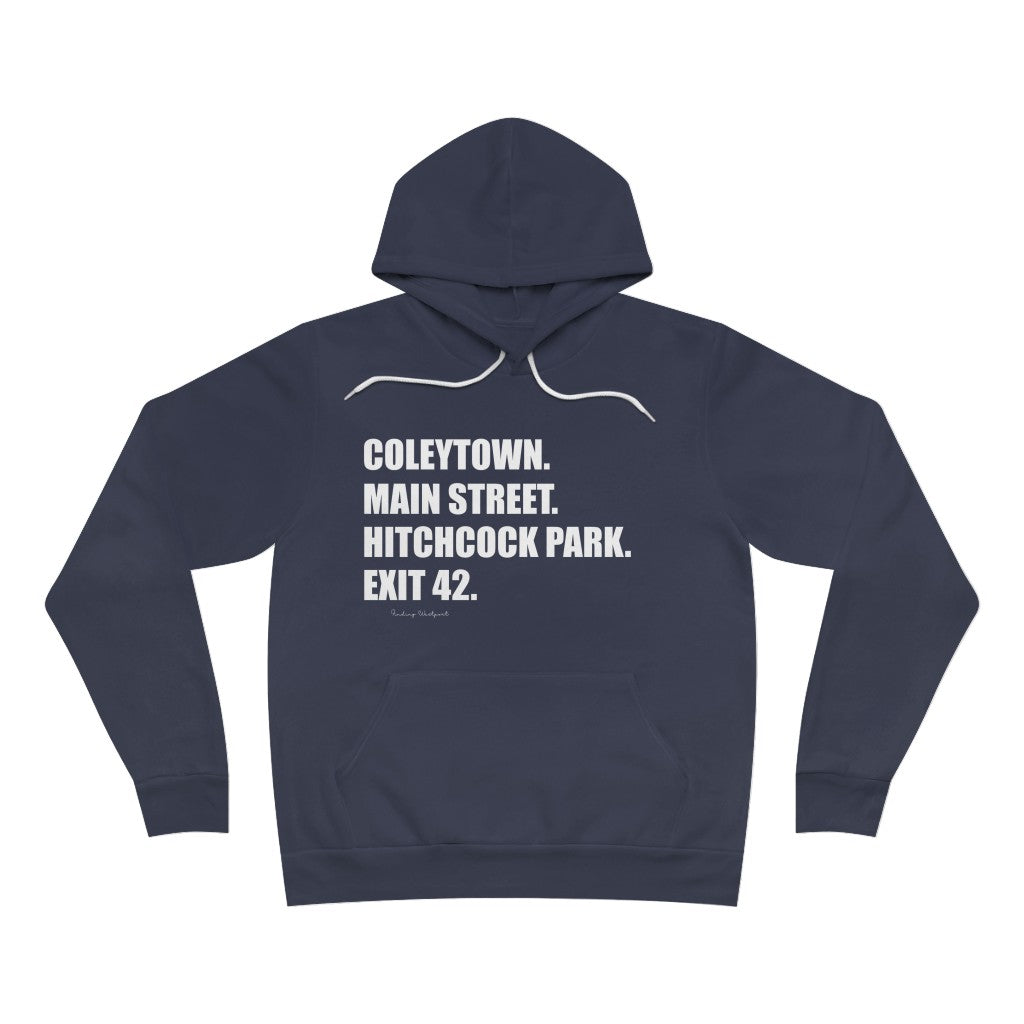 Coleytown. Main Street. Hitchcock Park. Exit 42. Unisex Sponge Fleece Pullover Hoodie How do you say Westport without saying Westport? Westport, Connecticut is filled with unique aspects. Each providing different elements that make up the town from historic to modern traditions. Proceeds of this collection goes to help build Finding Westport and Finding Connecticut's brands.