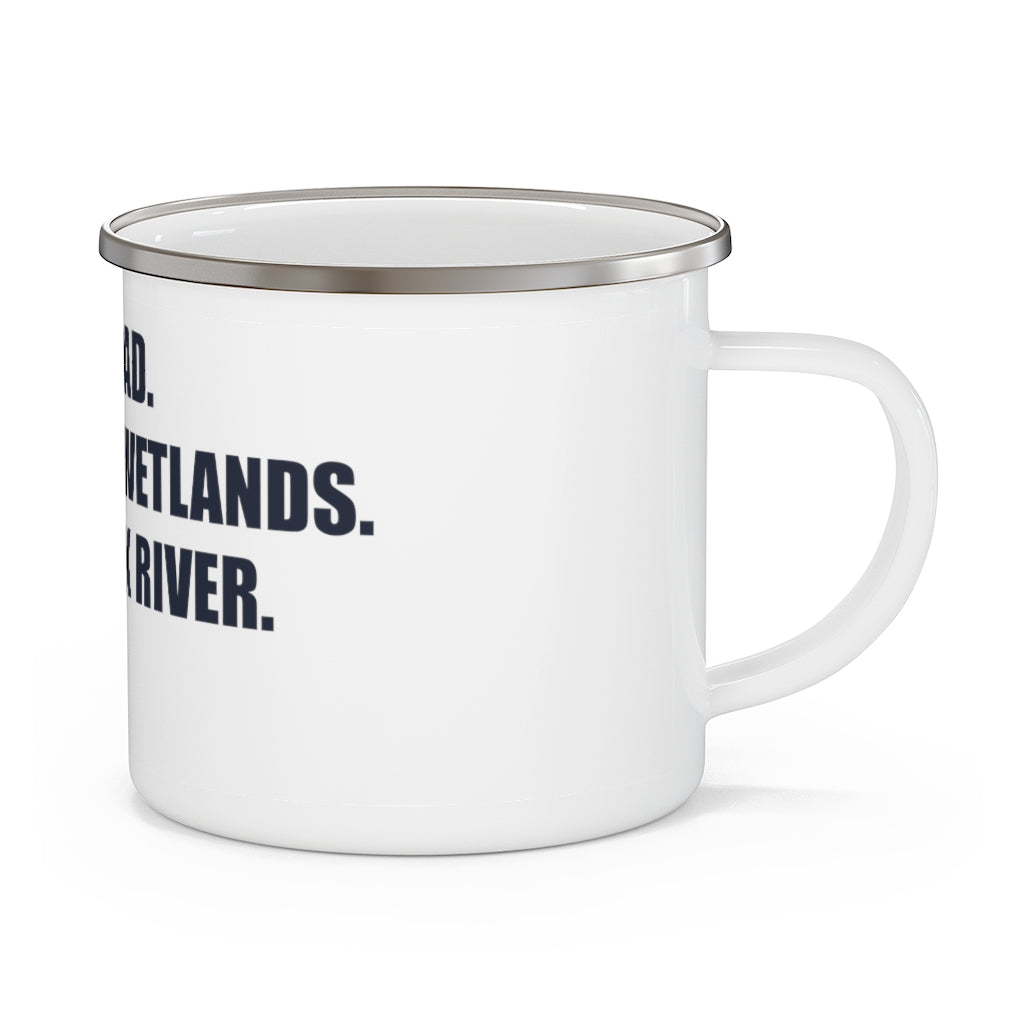 Wilton Road. Partrick Wetlands. Saugatuck River. Exit 41. Enamel Camping Mug How do you say Westport without saying Westport? Westport, Connecticut is filled with unique aspects. Each providing different elements that make up the town from historic to modern traditions. Proceeds of this collection goes to help build Finding Westport and Finding Connecticut's brands.