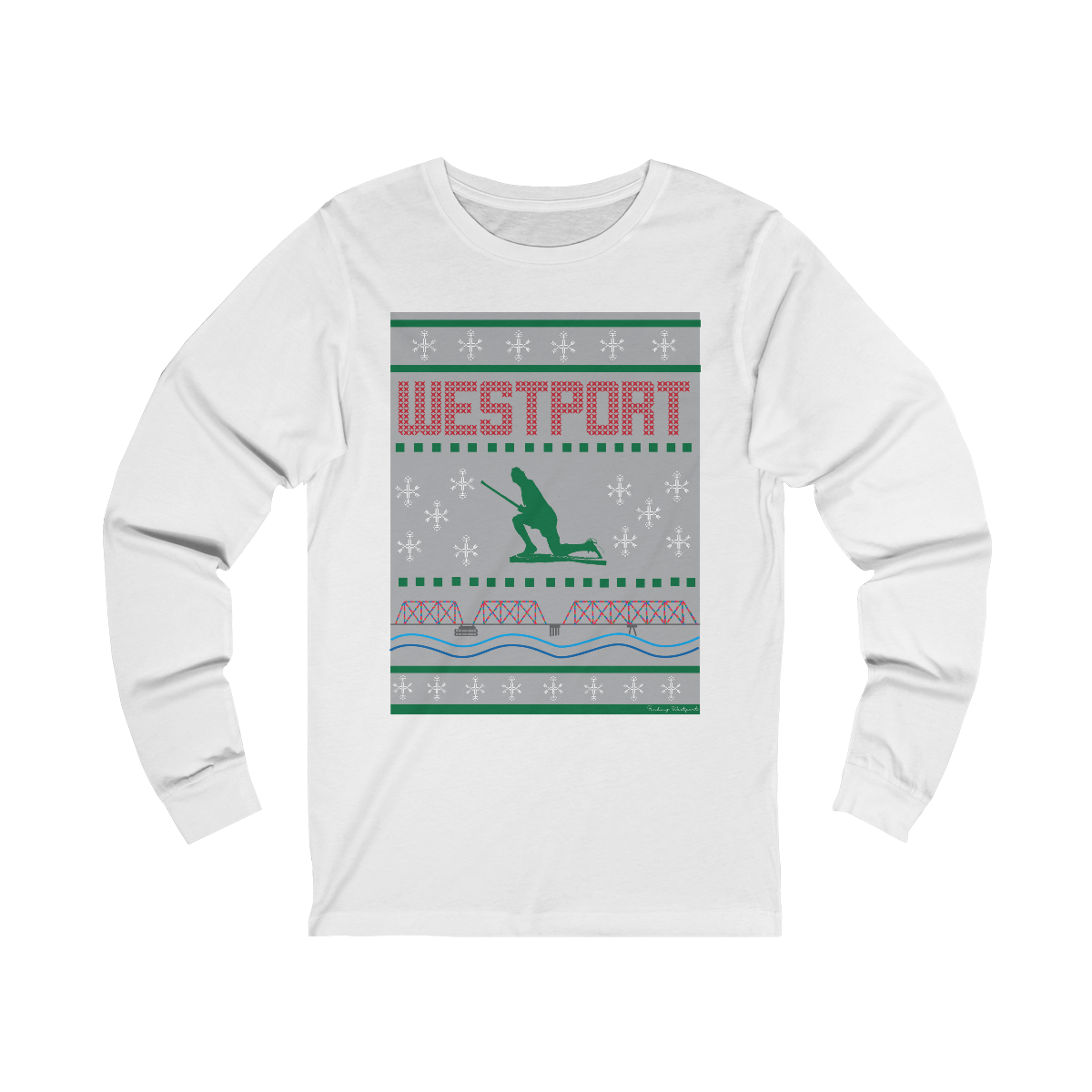 westport ct / connecticut ugly christmas sweater long sleeve tee shirt