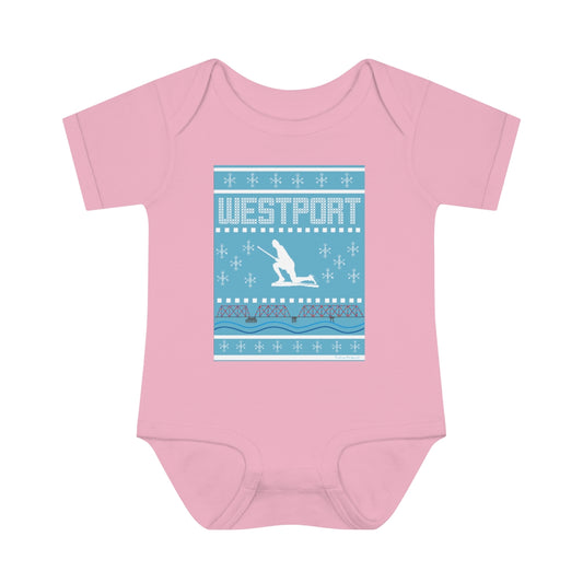 westport ct / connecticut ugly christmas sweater infant onesie