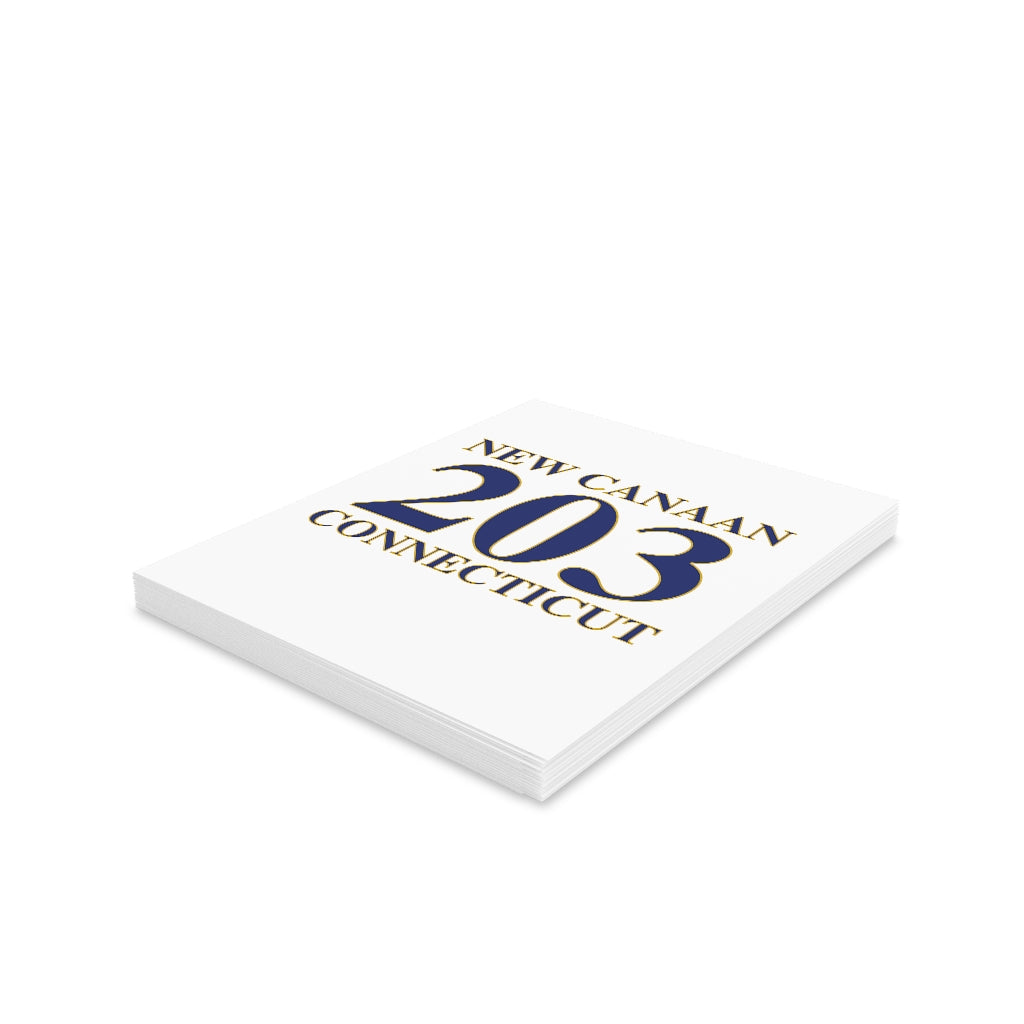 New Canaan 203 Connecticut Greeting Cards The 203 New Canaan Collection. Show off New Canaan and Connecticut at the same time. Colors were inspired by the Connecticut state flag. Proceeds help build Finding New Canaan and Finding Connecticut's brand.
