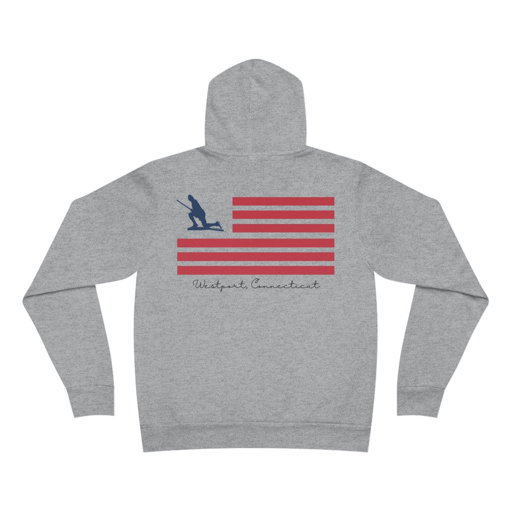 Minuteman Flag (back) Unisex Sponge Fleece Pullover Hoodie