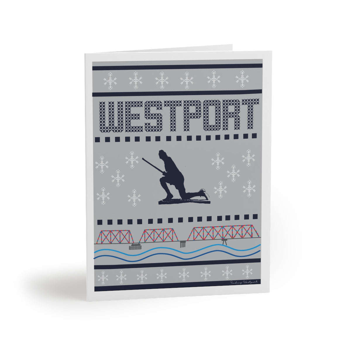 westport ct / connecticut ugly christmas sweater greeting card