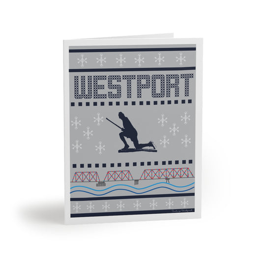 westport ct / connecticut ugly christmas sweater greeting card