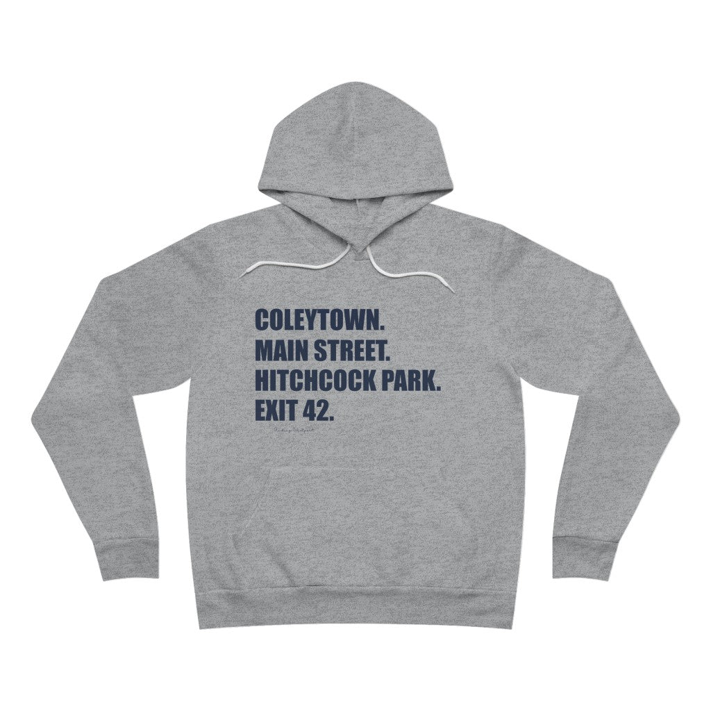 Coleytown. Main Street. Hitchcock Park. Exit 42. Unisex Sponge Fleece Pullover Hoodie How do you say Westport without saying Westport? Westport, Connecticut is filled with unique aspects. Each providing different elements that make up the town from historic to modern traditions. Proceeds of this collection goes to help build Finding Westport and Finding Connecticut's brands.