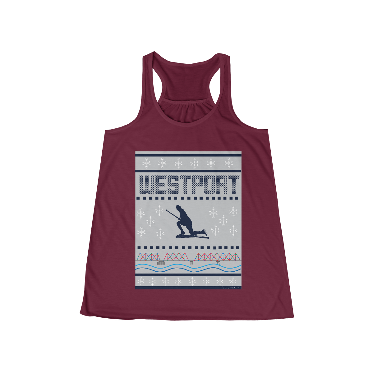 westport ct / connecticut ugly christmas sweater womens tank top shirt