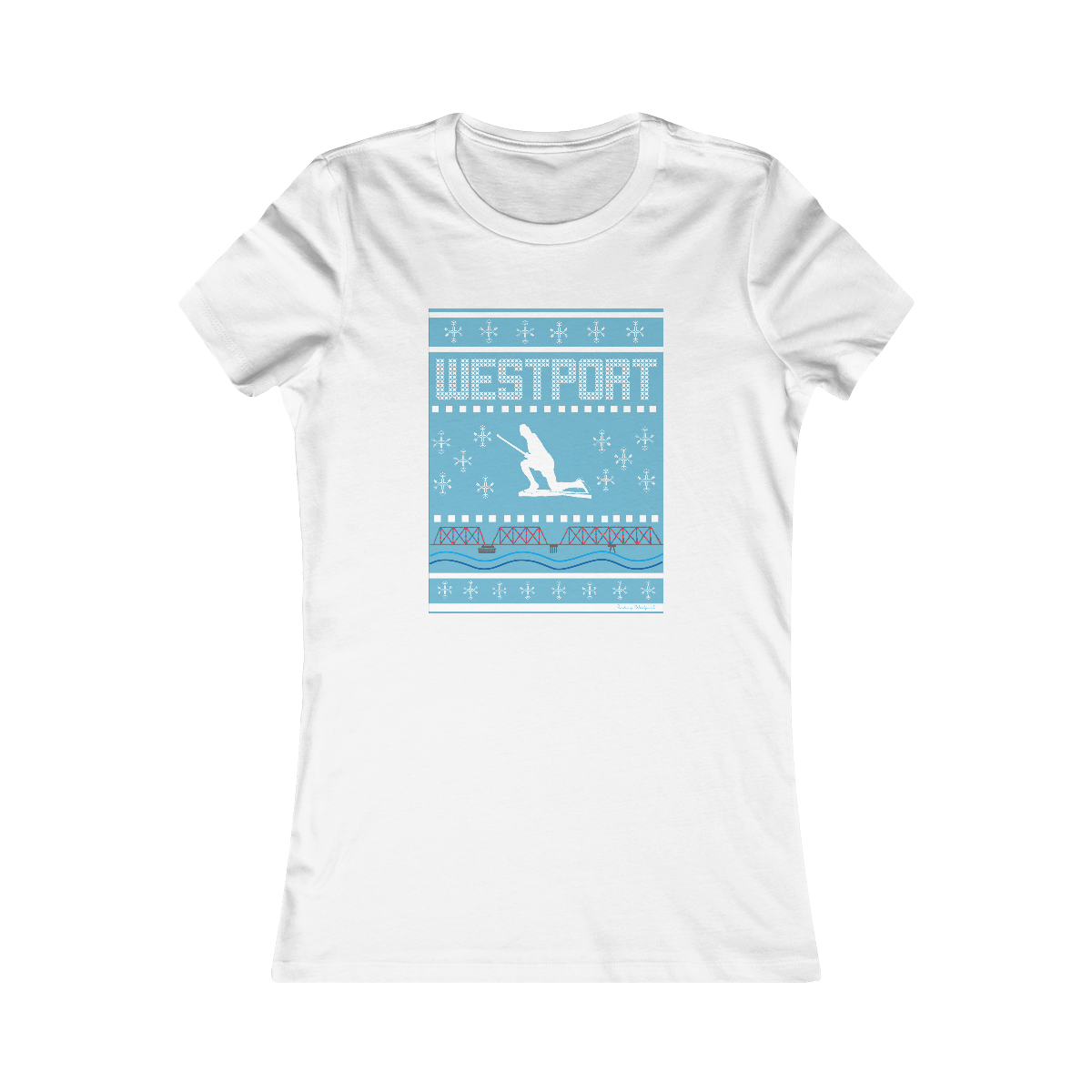 westport ct / conencticut ugly christmas sweater womens tee shirt