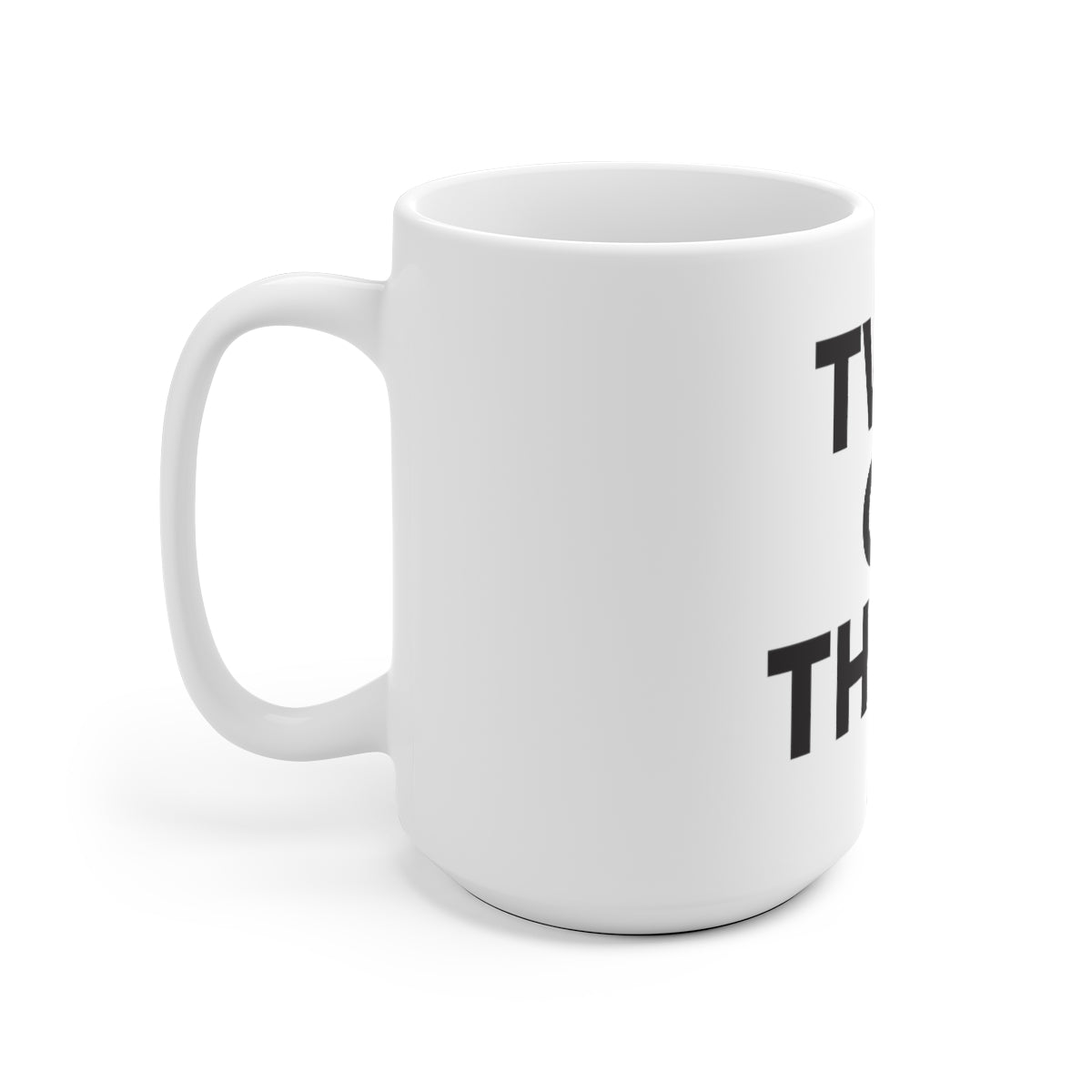 Two O' Three White Ceramic Mug