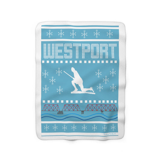 westport ct / connecticut ugly christmas sweater blanket