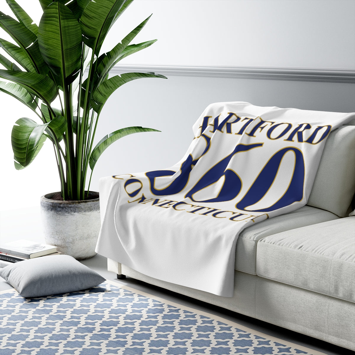 Hartford 860 Connecticut Sherpa Fleece Blanket 860 Hartford Collection. Inspired by the Connecticut flag and the 860! Show off for your pride for Connecticut and Hartford! Proceeds of this collection go to help build Finding Connecticut’s website and brand. • Free USA shipping Click here to go to our home page