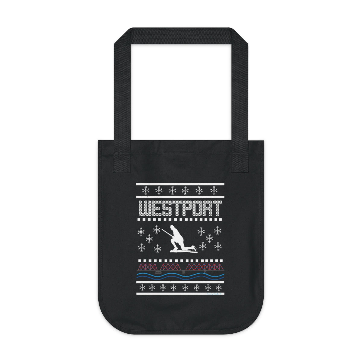 westport ct / connecticut ugly christmas sweater tote bag