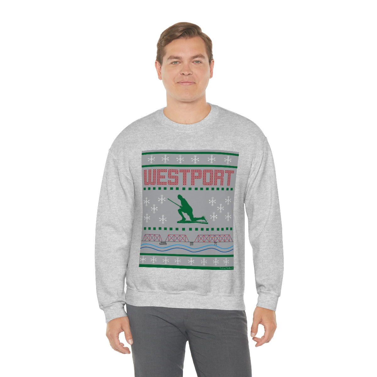 Westport Ugly Holiday Green - Red Unisex Heavy Blend™ Crewneck Sweatshirt