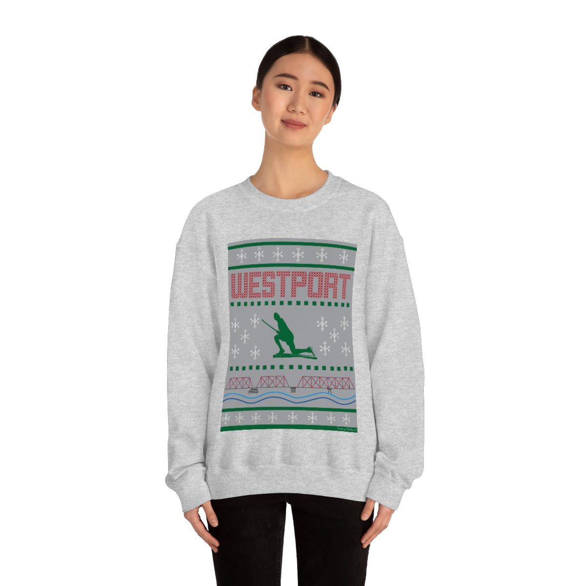 Westport Ugly Holiday Green - Red Unisex Heavy Blend™ Crewneck Sweatshirt