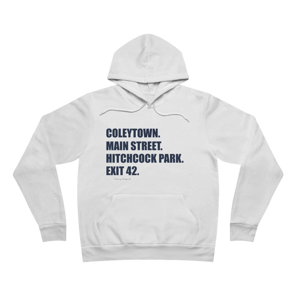Coleytown. Main Street. Hitchcock Park. Exit 42. Unisex Sponge Fleece Pullover Hoodie How do you say Westport without saying Westport? Westport, Connecticut is filled with unique aspects. Each providing different elements that make up the town from historic to modern traditions. Proceeds of this collection goes to help build Finding Westport and Finding Connecticut's brands.
