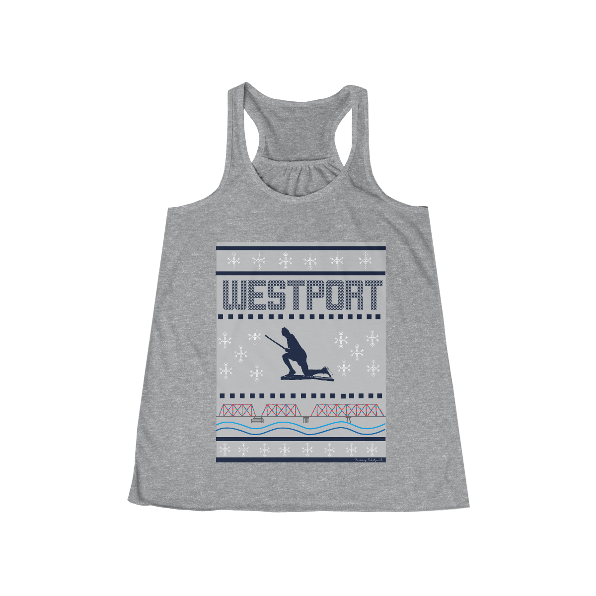 westport ct / connecticut ugly christmas sweater womens tanktop