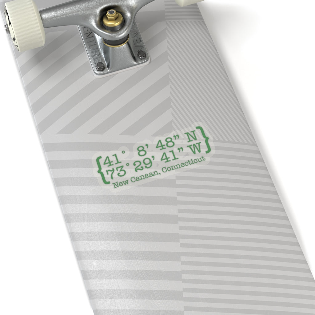 New Canaan Coordinates Kiss-Cut Stickers  Does New Canaan, Connecticut always have a special place in your heart. The Coordinates collection marks the spot for the special place you have ties to.   Proceeds helps grow Finding New Canaan and Finding Connecticut's brand grow.