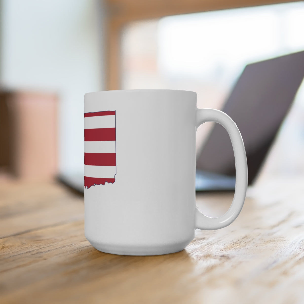Connecticut American Flag White Ceramic Mug