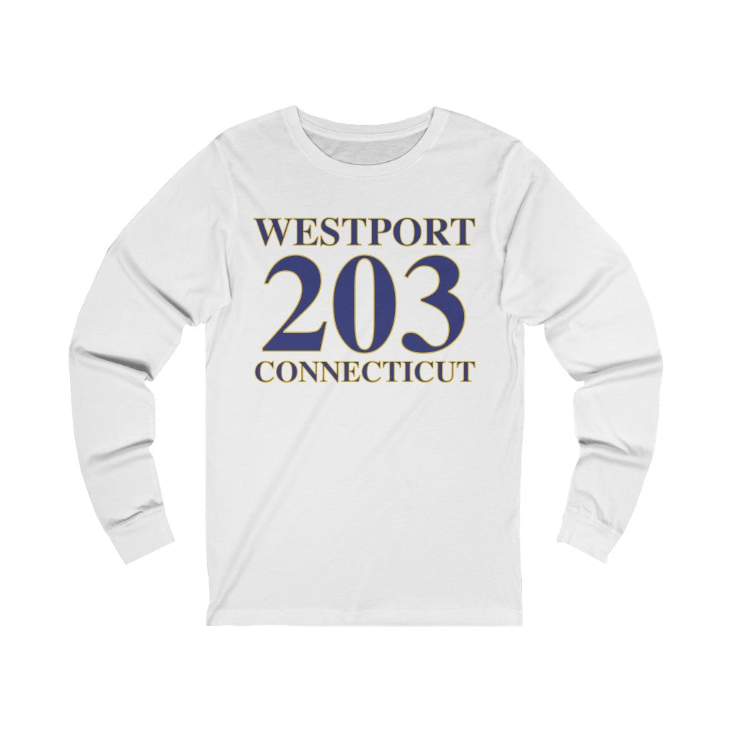 Westport 203 Connecticut Unisex Jersey Long Sleeve Tee