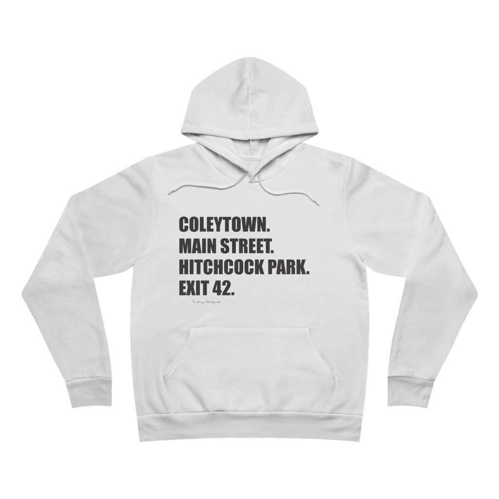 Coleytown. Main Street. Hitchcock Park. Exit 42. Unisex Sponge Fleece Pullover Hoodie How do you say Westport without saying Westport? Westport, Connecticut is filled with unique aspects. Each providing different elements that make up the town from historic to modern traditions. Proceeds of this collection goes to help build Finding Westport and Finding Connecticut's brands.