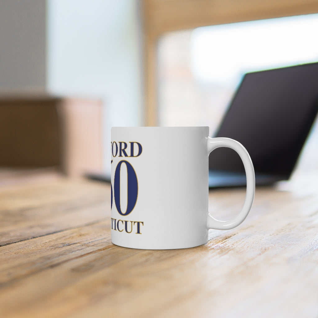 Hartford 860 Connecticut White Ceramic Mug 860 Hartford Collection. Inspired by the Connecticut flag and the 860! Show off for your pride for Connecticut and Hartford! Proceeds of this collection go to help build Finding Connecticut’s website and brand. • Free USA shipping Click here to go to our home page