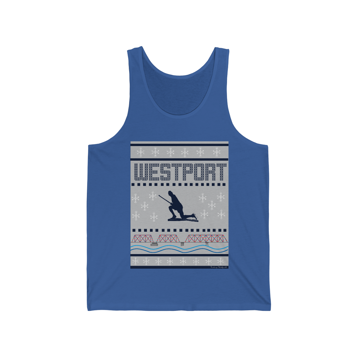 westport ct / connecticut ugly christmas sweater unisex tank top