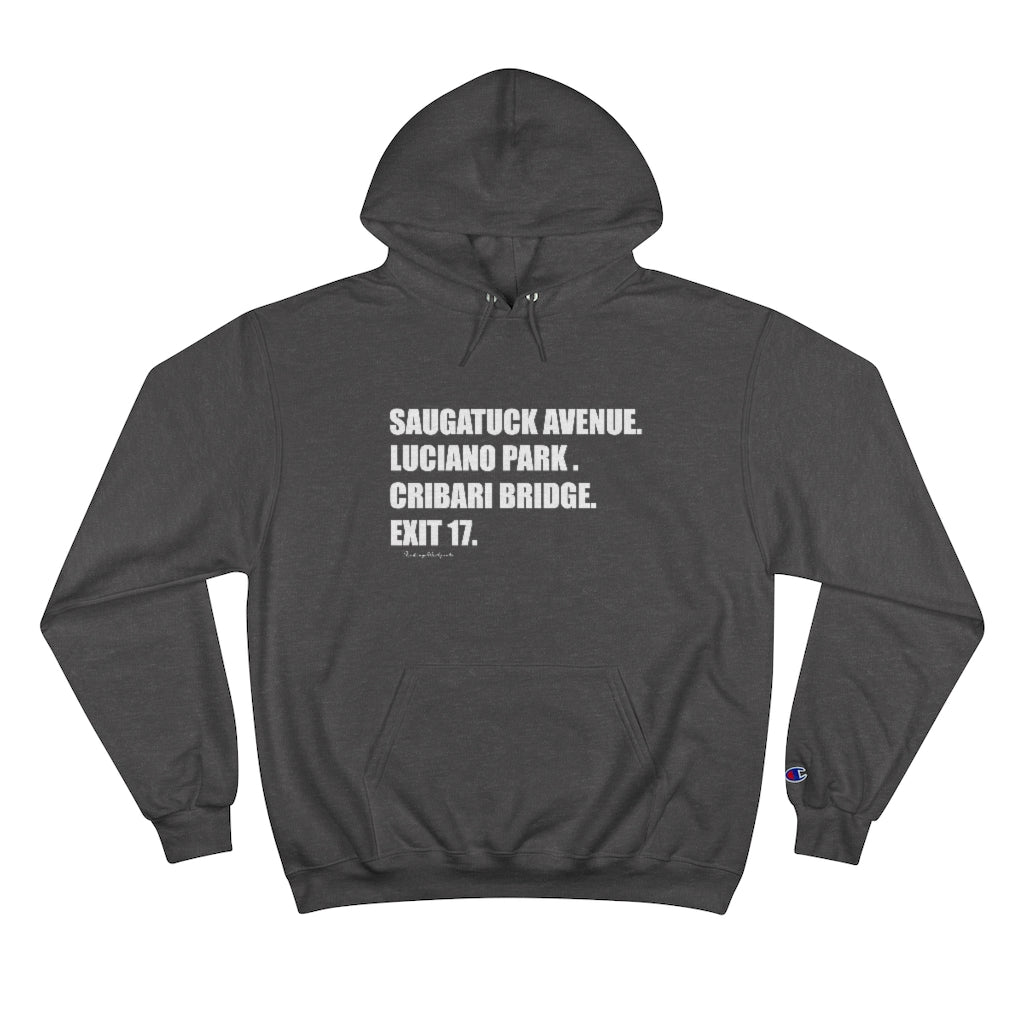 Saugatuck Ave. Luciano Park. Cribari Bridge. Exit 17. Unisex 3/4 Sleeve Baseball Tee How do you say Westport without saying Westport? Westport, Connecticut is filled with unique aspects. Each providing different elements that make up the town from historic to modern traditions. Proceeds of this collection goes to help build Finding Westport and Finding Connecticut's brands.