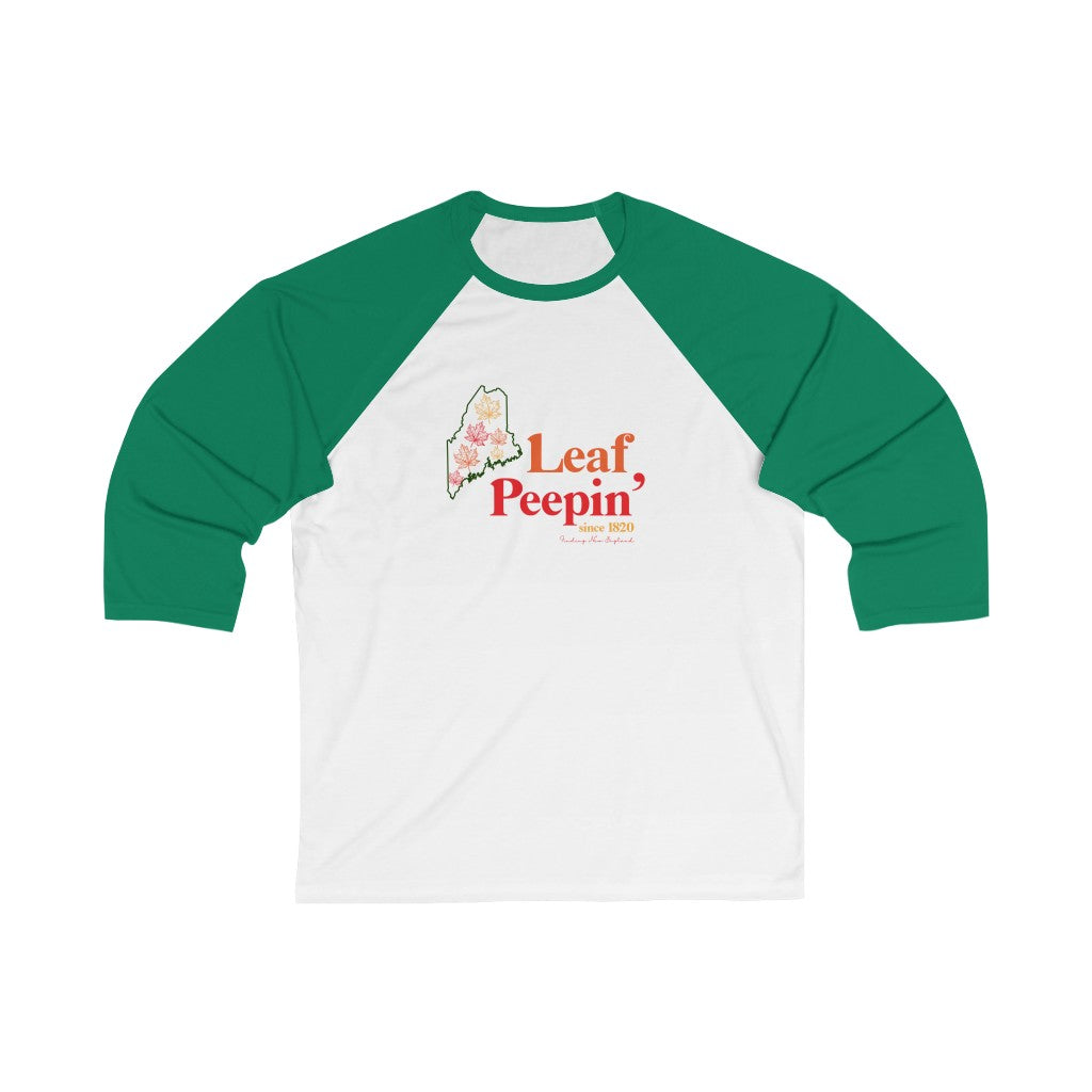 Leaf Peepin' Maine Unisex 3\4 Sleeve Baseball Tee