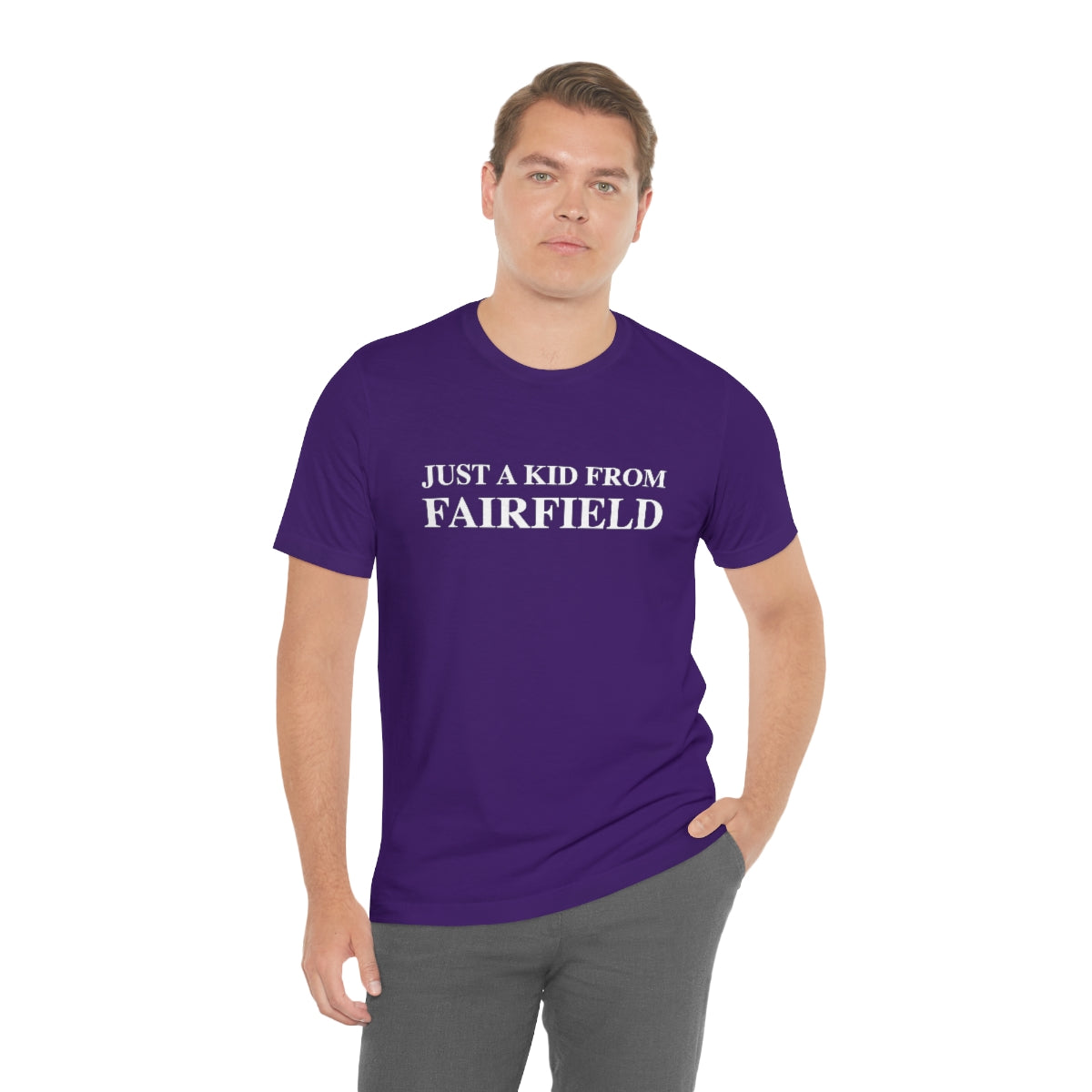 Just a kid from Fairfield Unisex Jersey Short Sleeve Tee