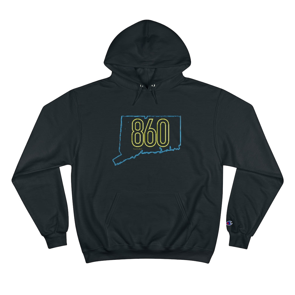 Connecticut hoodie. New Britain, southington, willimantic, Bristol, old say brook, Torrington, east hartford, Windsor, Farmington, Glastonbury, West Hartford, Windsor locks, new milford, putnumn, storrs simsbury, deep river, vernon rockville, Wethersfield, newington, mystic, East Hampton, niantic, lcolchester, coventry, Essex, haddam, old Lyme,
860 Connecticut Neon Yellow - 860 CT Champion hoodie sweatshirt // finding connecticut