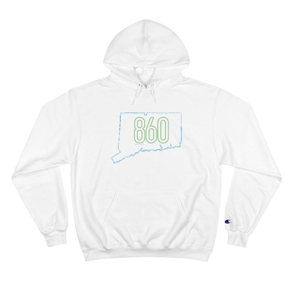 Connecticut hoodie. New Britain, southington, willimantic, Bristol, old say brook, Torrington, east hartford, Windsor, Farmington, Glastonbury, West Hartford, Windsor locks, new milford, putnumn, storrs simsbury, deep river, vernon rockville, Wethersfield, newington, mystic, East Hampton, niantic, lcolchester, coventry, Essex, haddam, old Lyme, , groton, goshen, Hampton, New London, CT, Connecticut, 860, apparel, gifts, home gifts, souvenirs,
860 Connecticut neon green/ 860 CT champion hoodie sweatshi