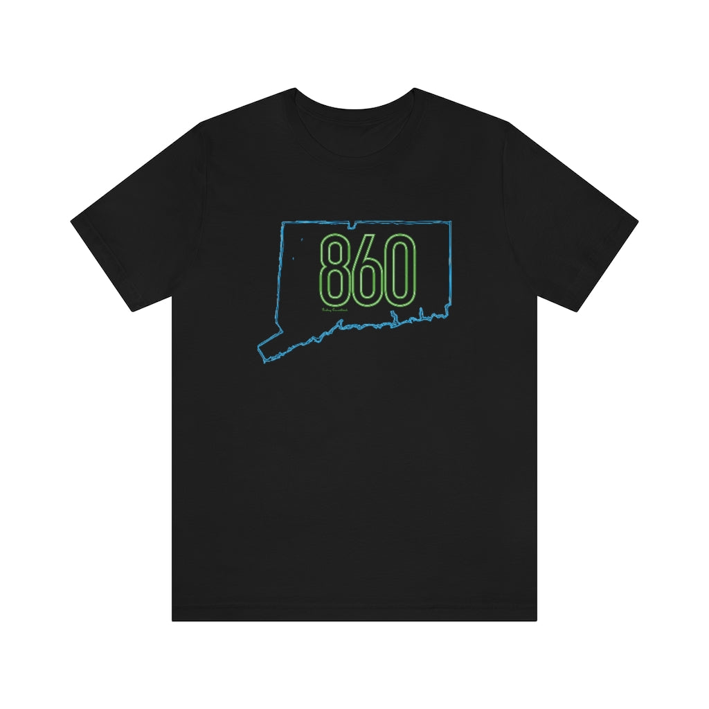 Connecticut shirt.
860 Connecticut neon green/ 860 CT unisex t shirt // finding connecticut