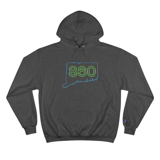 Connecticut hoodie. New Britain, southington, willimantic,  Bristol, old say brook, Torrington, east hartford, Windsor, Farmington, Glastonbury, West Hartford, Windsor locks, new milford, putnumn, storrs  simsbury, deep river, vernon rockville, Wethersfield, newington,  mystic, East Hampton, niantic, lcolchester, coventry, Essex, haddam,  old Lyme, , groton, goshen, Hampton, New London, CT, Connecticut, 860, apparel, gifts, home gifts, souvenirs, 
860 Connecticut neon green/ 860 Connecticut champion hoodie