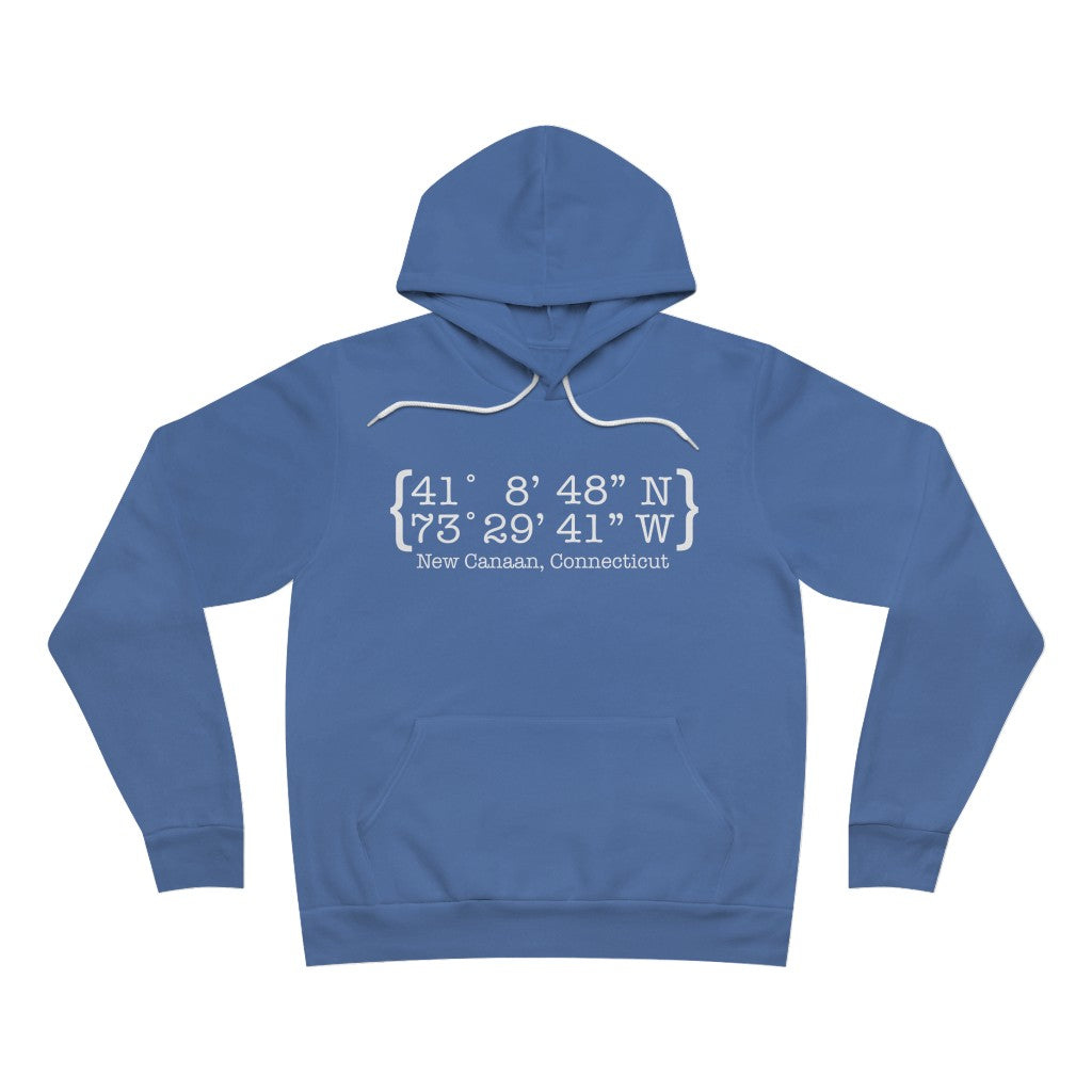 New Canaan Coordinates Unisex Sponge Fleece Pullover Hoodie Does New Canaan, Connecticut always have a special place in your heart. The Coordinates collection marks the spot for the special place you have ties to. Proceeds helps grow Finding New Canaan and Finding Connecticut's brand grow.