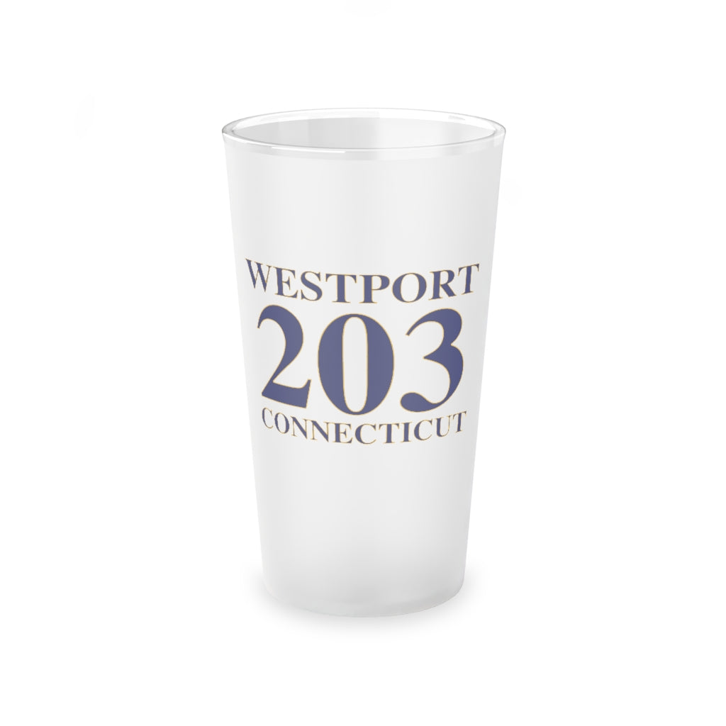 Westport 203 Connecticut Frosted Pint Glass, 16oz