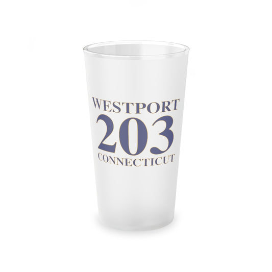 Westport 203 Connecticut Frosted Pint Glass, 16oz