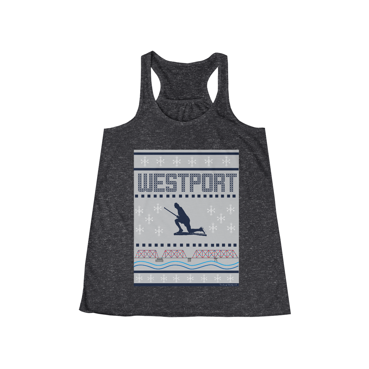 westport ct / connecticut ugly christmas sweater womens tank top