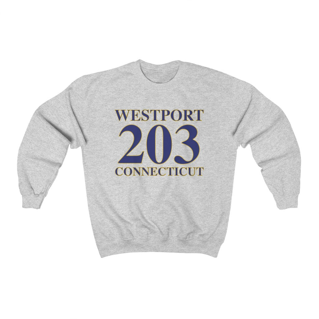 Westport 203 Connecticut Unisex Heavy Blend Crewneck Sweatshirt