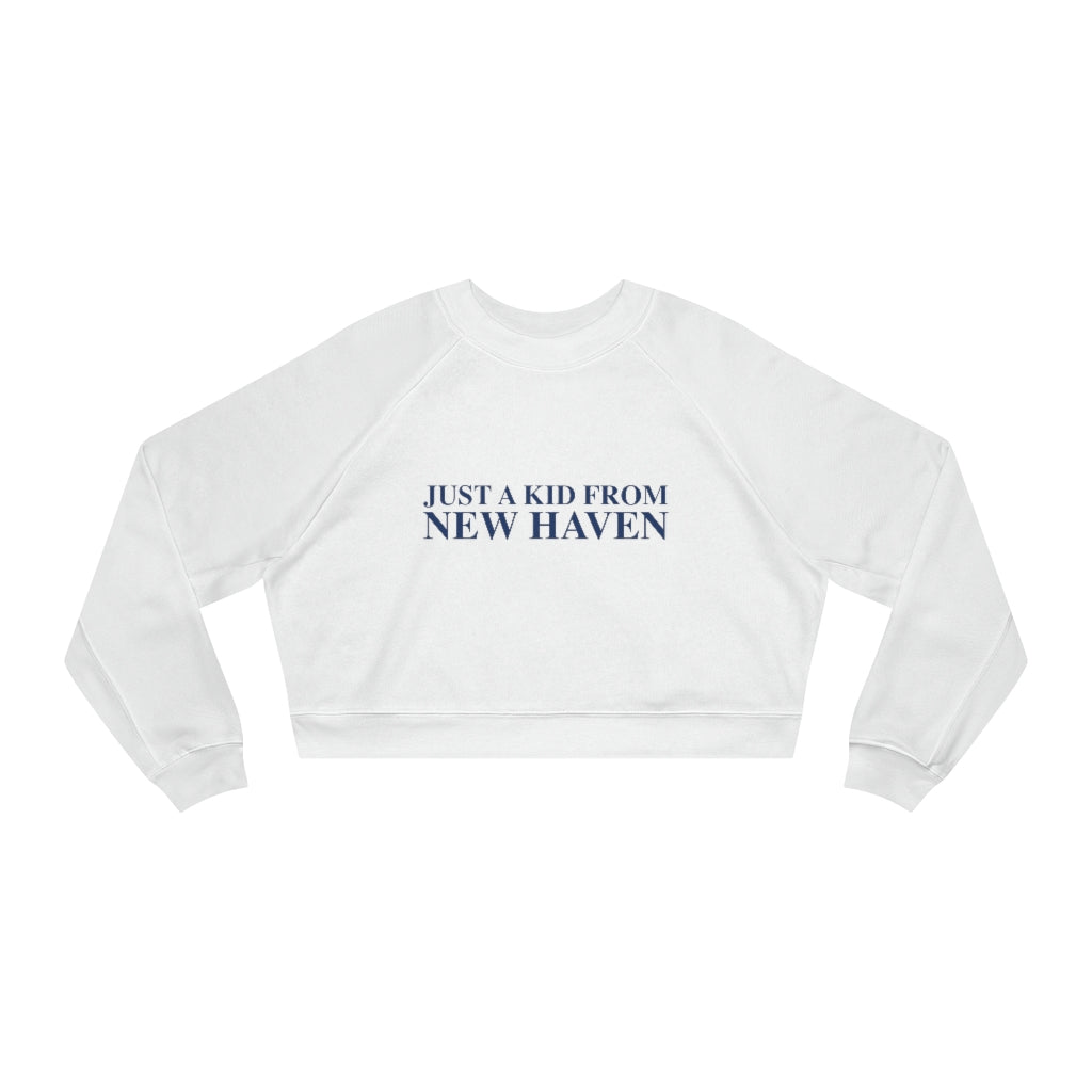 Just a kid from New Haven Women's Cropped Fleece Pullover
