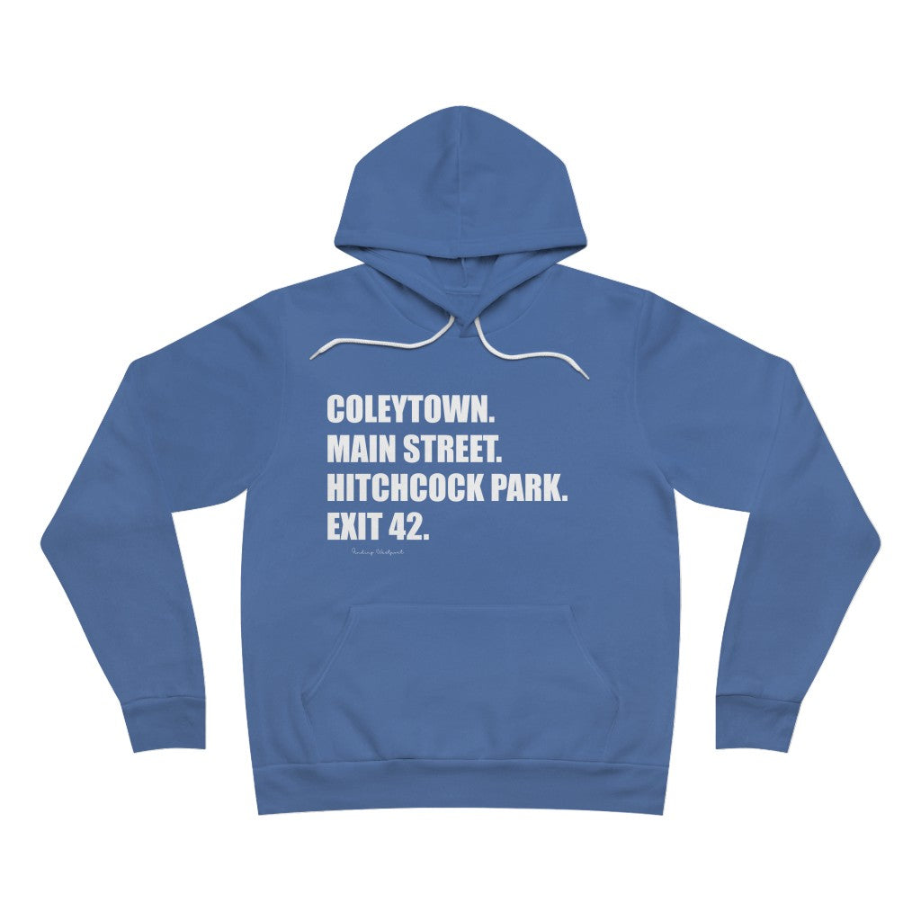 Coleytown. Main Street. Hitchcock Park. Exit 42. Unisex Sponge Fleece Pullover Hoodie How do you say Westport without saying Westport? Westport, Connecticut is filled with unique aspects. Each providing different elements that make up the town from historic to modern traditions. Proceeds of this collection goes to help build Finding Westport and Finding Connecticut's brands.