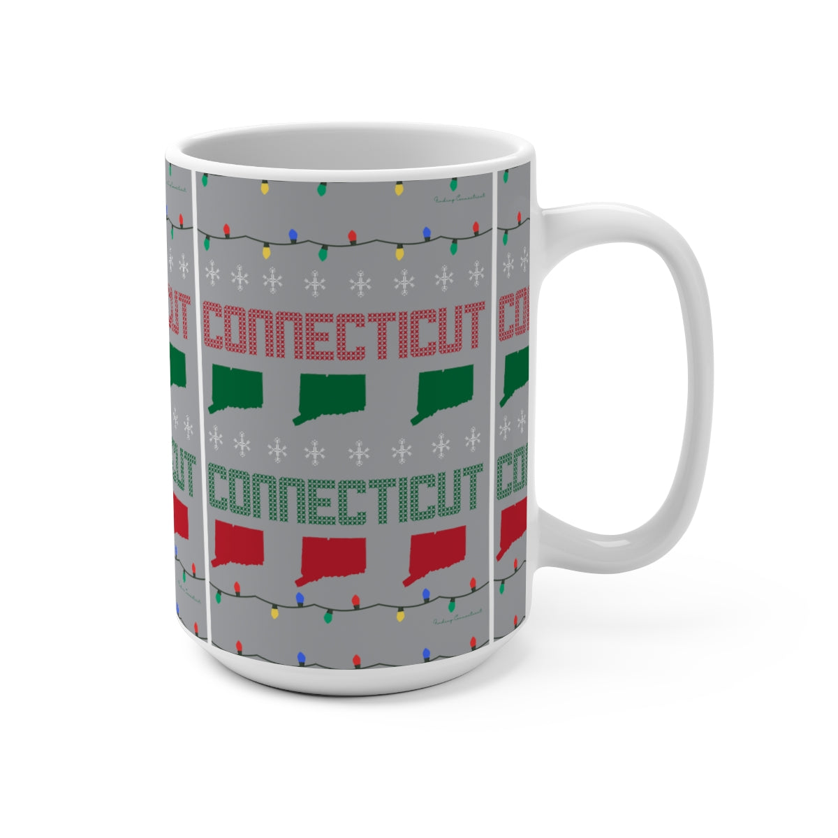 Connecticut ugly holiday christmas mug