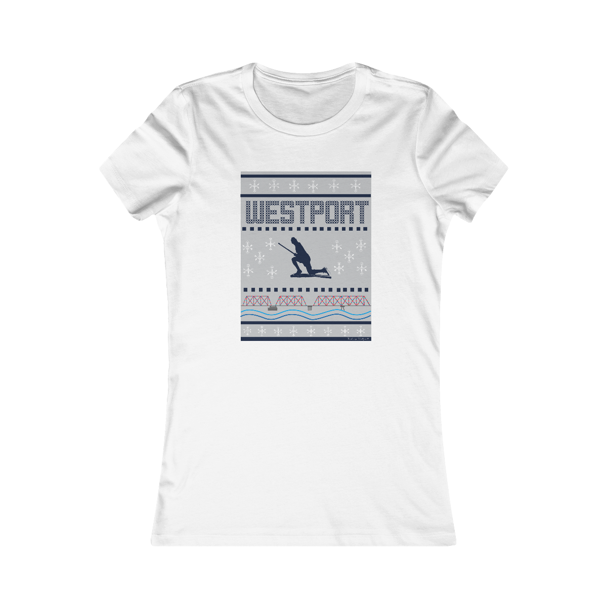 westport ct / connecticut ugly christmas sweater tee shirt