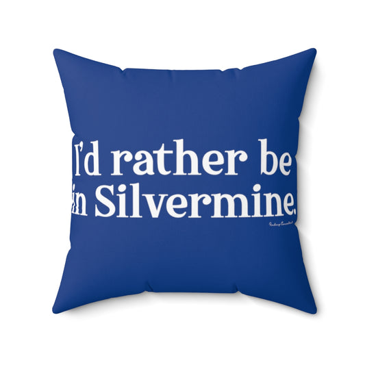 I'd rather be in Silvermine. Spun Polyester Square Pillow  I’d rather be  in Rowayton  Norwalk Connecticut tee shirts, hoodies sweatshirts, mugs and other apparel, home gifts and souvenirs. Proceeds of this collections goes to help Finding Norwalk and Finding Connecticut’s brand. Free USA shipping