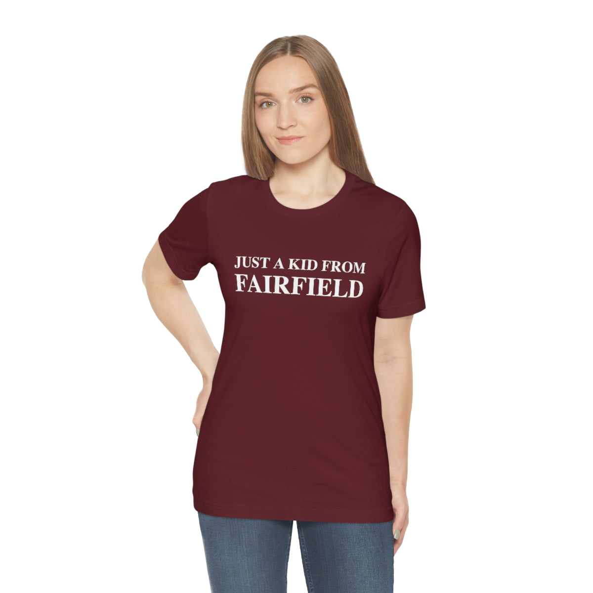 Just a kid from Fairfield Unisex Jersey Short Sleeve Tee