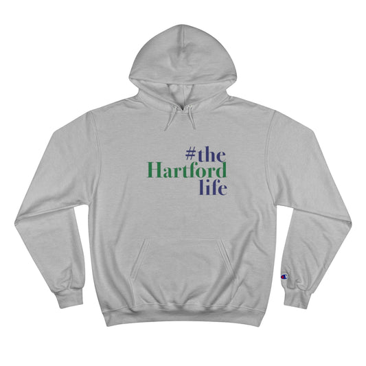 #thehartfordlife Champion Hoodie  Proceeds help grow Finding Connecticut's website and brand.   Click here to go back to our home page.